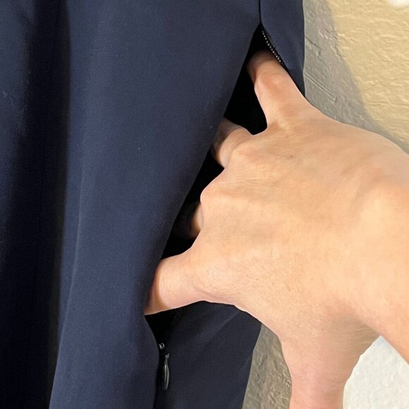 Kobi Halperin Cheyenne Jewel Neck A-Line Short‎ Sleeve Dress Navy Blue Medium - Picture 7 of 10